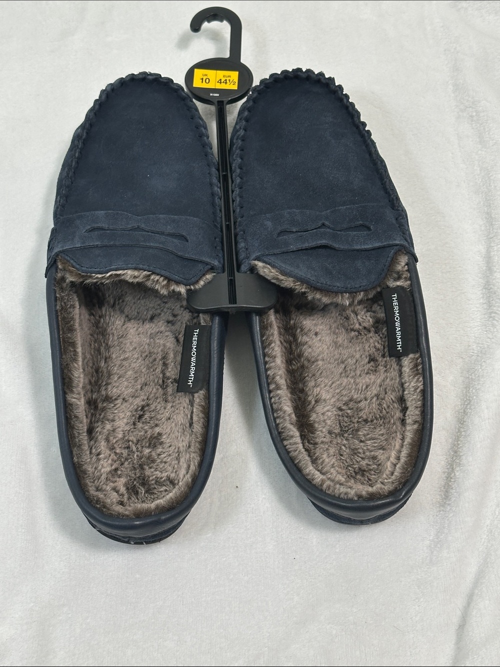 👒 NWT M&S Thermowarmth Leather Slippers House Shoes